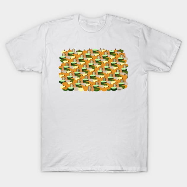 Harvest Pattern Autumn Squash T-Shirt by ButterflyInTheAttic